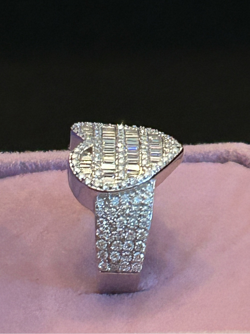 Stunning & Romantic 3.00CTW Moissanite Heart Ring w/Pave & Baguette Gems 💎 Sz 8 - Picture 11 of 14